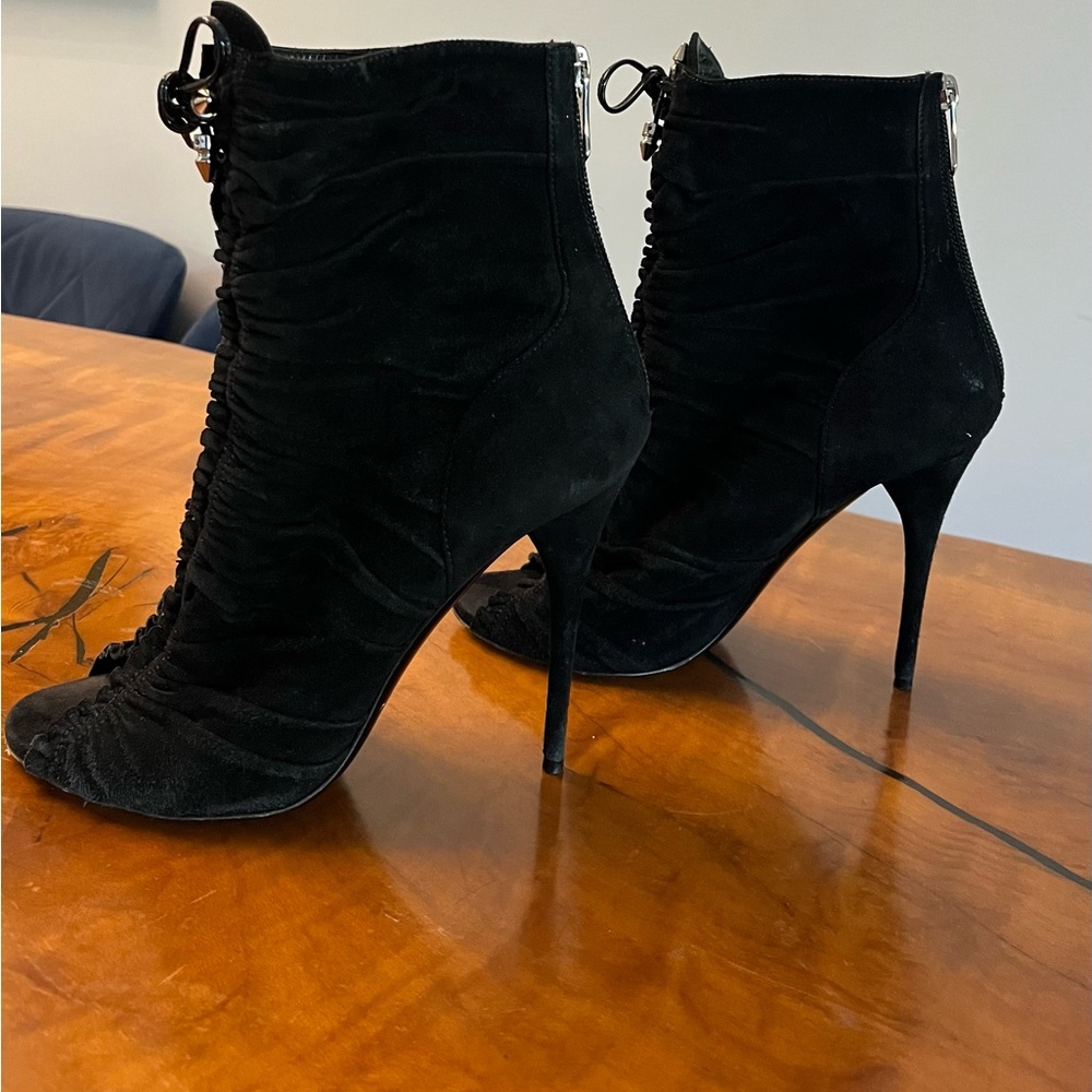 Balmain Black Suede Shoe boots